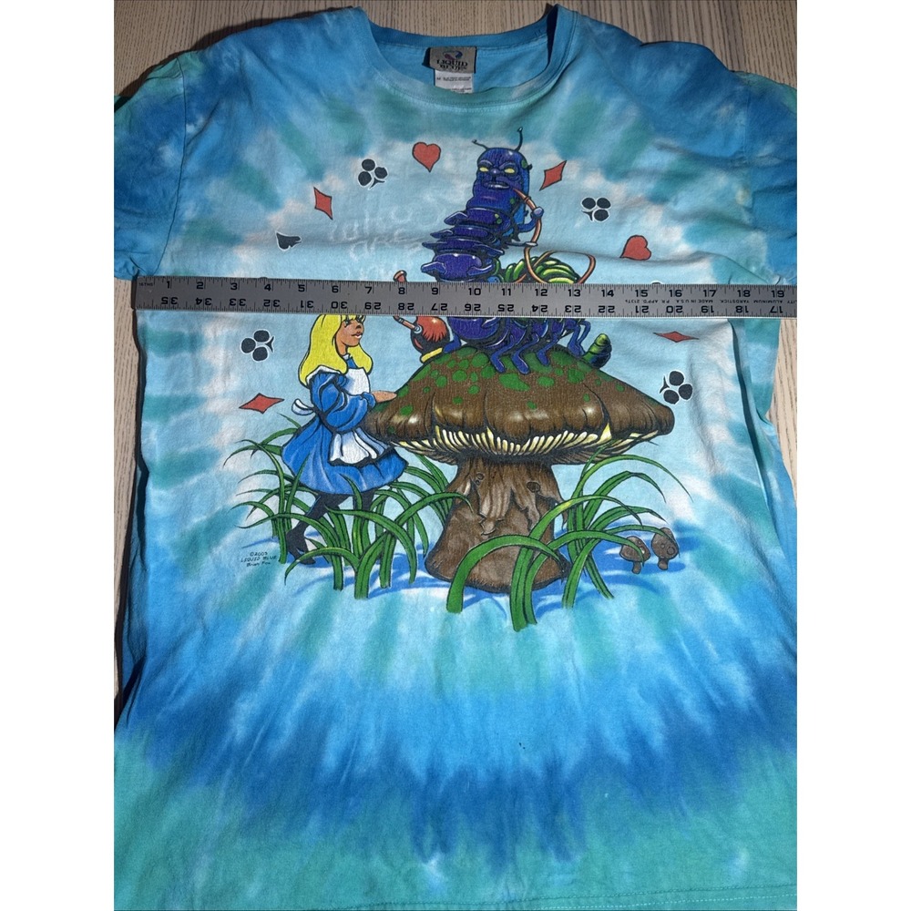 Vtg 2003 Liquid Blue Alice In Wonderland Tie Dye Shirt Brian Fox Caterpillar M - Picture 11 of 16